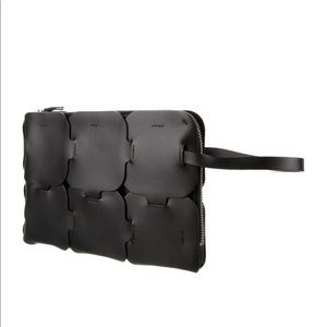 Paco Rabbane Leather Cutout Clutch - new